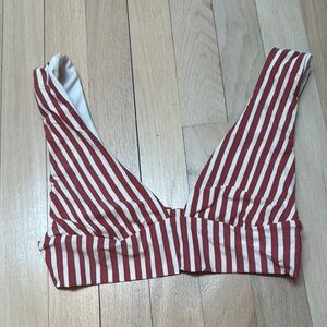 Billabong Sincerely Jules Striped Red and Ivory Swim Top